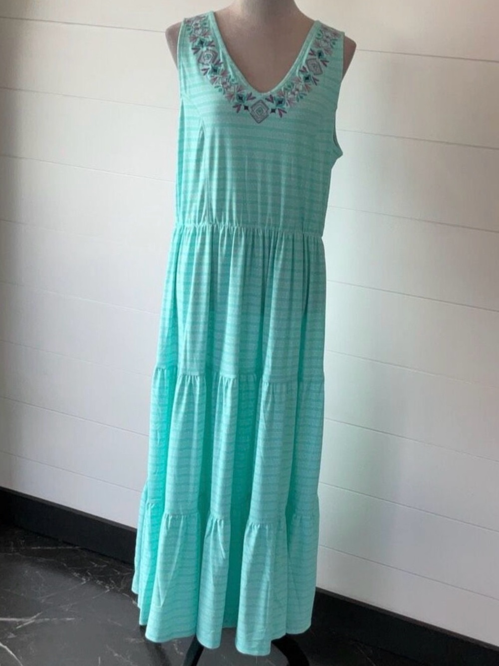 Cabana Life NWT Tiered tie back maxi midi dress XL swimsuit cover up UPF50 - Picture 2 of 5